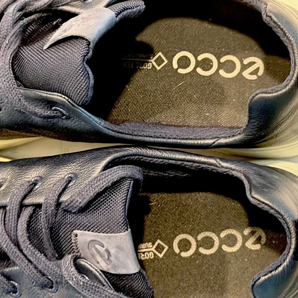 ECCO Street 720 Men's GTX Navy Blue Leather U.S. Size 12-12.5 EU 47 Comfort Golf